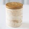 Handcrafted Ceramic Jar with Wooden Lid –Stylish & Sustainable Storage-3.5X3.5X4.3"
